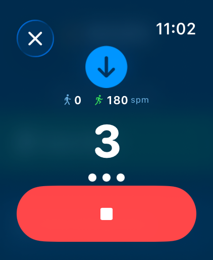 Apple Watch running session